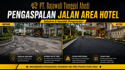 pengaspalan jalan area hotel